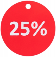 020315 Значки с процентами 25% с дырочкой